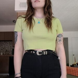 Vintage Cropped Light Green Top